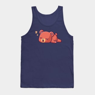 Cute Bear Sleeping Cartoon Tank Top